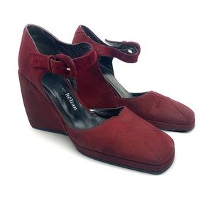 Stephane Kelian Suede Wedge Heels Buckle 6.5